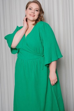 Платье на запах зелёного цвета  Jetty-plus(фото3)