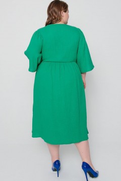 Платье на запах зелёного цвета  Jetty-plus(фото4)