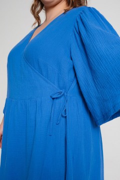 Платье на запах синего цвета  Jetty-plus(фото3)