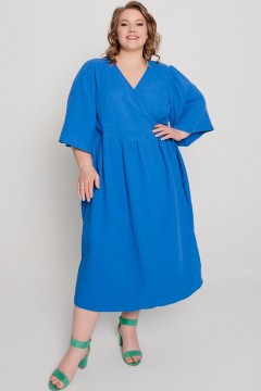 Платье на запах синего цвета  Jetty-plus(фото2)