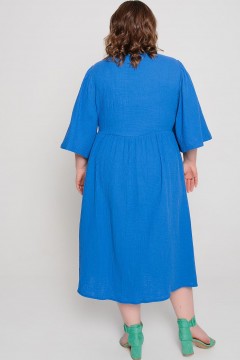 Платье на запах синего цвета  Jetty-plus(фото4)