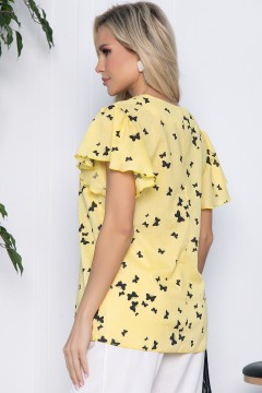 Блузка жёлтая с поясом Lady Taiga(фото4)