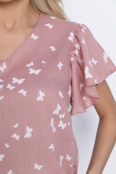 Блузка розовая с поясом Lady Taiga(фото3)