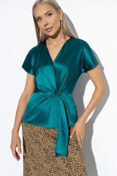 Блузка шёлковая изумрудного цвета Charutti