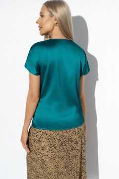 Блузка шёлковая изумрудного цвета Charutti(фото4)