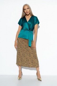 Блузка шёлковая изумрудного цвета Charutti(фото2)