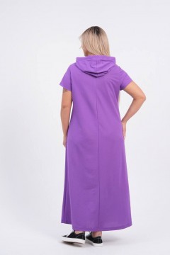 Платье фиолетовое с капюшоном в стиле спорт-шик Novita(фото3)