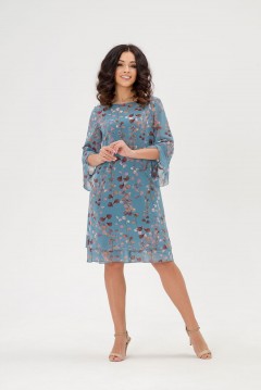 Платье шифоновое мятного цвета с принтом Serenada(фото2)