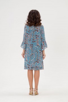 Платье шифоновое мятного цвета с принтом Serenada(фото4)