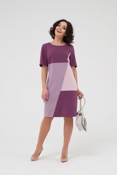 Платье миди лиловое с короткими рукавами Serenada(фото3)