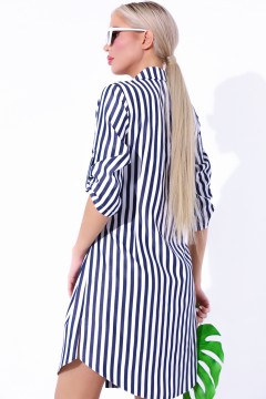 Платье-рубашка в полоску с поясом Elza(фото3)