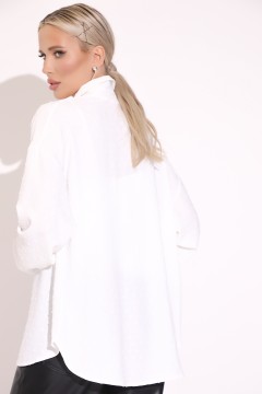 Рубашка свободная белого цвета с длинными рукавами Elza(фото3)