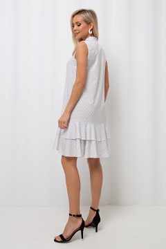 Платье белое без рукавов с двойным воланом Земфира №1 Valentina(фото4)