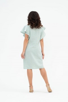 Платье короткое цвета ментол с принтом Serenada(фото4)