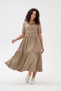 Платье длинное бежевого цвета Serenada(фото3)