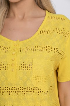 Блузка горчичного цвета из хлопка Lady Taiga(фото3)