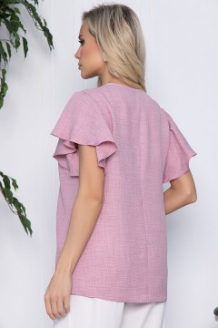 Блузка розовая с поясом Lady Taiga(фото5)