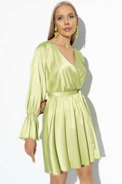 Платье шёлковое зелёного цвета на запах Charutti(фото4)
