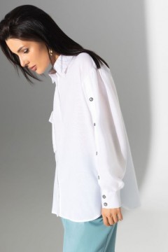 Рубашка белая с рукавами на пуговицах Charutti(фото4)
