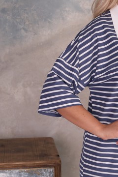 Платье трикотажное сине-белое в полоску Wisell(фото4)