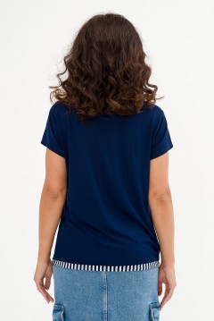 Блузка синяя с коротким рукавом Serenada(фото4)