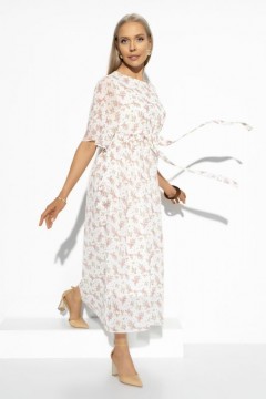 Платье шифоновое белого цвета с принтом Charutti(фото2)