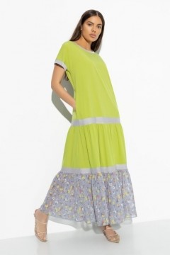 Платье длинное зелёного цвета с карманами Charutti(фото2)