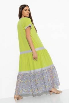 Платье длинное зелёного цвета с карманами Charutti(фото5)
