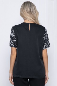 Блузка чёрная с коротким рукавом LT collection(фото4)