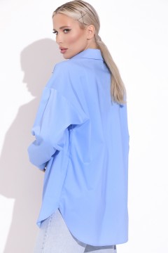 Рубашка свободная голубого цвета с длинными рукавами Elza(фото3)