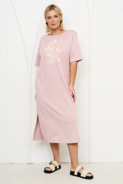Платье длинное розовое с принтом Intikoma(фото2)