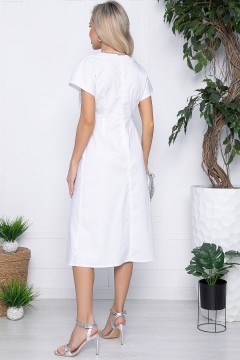 Платье миди белое с разрезом по переду LT collection(фото4)