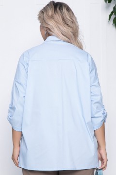 Рубашка голубая с накладным карманом Lady Taiga(фото4)