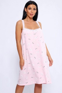 Сорочка трикотажная розовая с принтом 49830 Натали