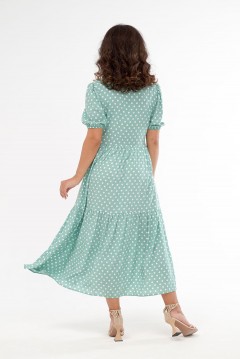 Платье летнее мятного цвета в горошек Serenada(фото3)