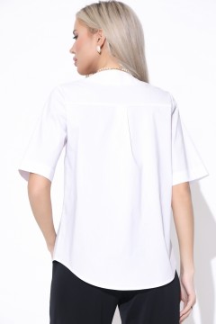 Блузка белая с модными воланами Elza(фото3)