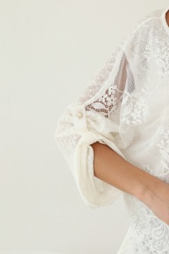 Блузка белая с кружевом Wisell(фото3)