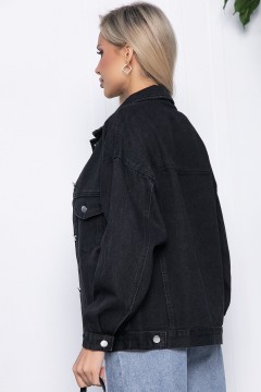 Куртка джинсовая чёрная с карманами LT collection(фото4)