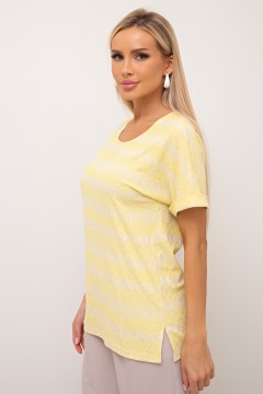 Блузка трикотажная жёлтая с принтом Селеста №16 Valentina(фото3)