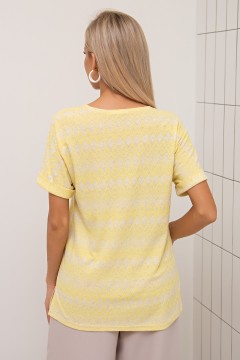 Блузка трикотажная жёлтая с принтом Селеста №16 Valentina(фото4)