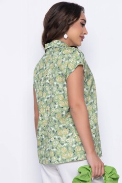 Блуза зелёная с принтом Lady Taiga(фото4)