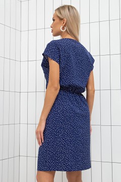 Платье короткое тёмно-синее в горошек Ульяна №66 Valentina(фото3)