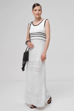 Платье белое вязаное ажурное Priz(фото2)