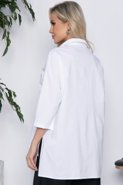 Рубашка белая с блёстками на накладных карманах LT collection(фото4)