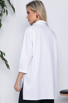 Рубашка белая с имитацией кармана со стразами LT collection(фото4)