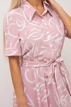 Платье розовое с карманами Лиана №10 Valentina(фото3)