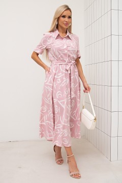 Платье розовое с карманами Лиана №10 Valentina(фото2)