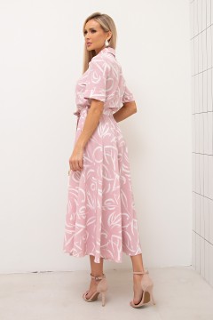 Платье розовое с карманами Лиана №10 Valentina(фото4)