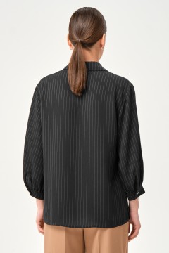 Блузка чёрная в полоску Priz(фото3)