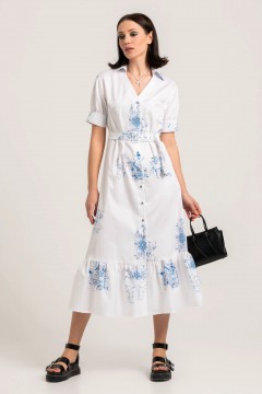 Платье молочного цвета с принтом Priz(фото2)